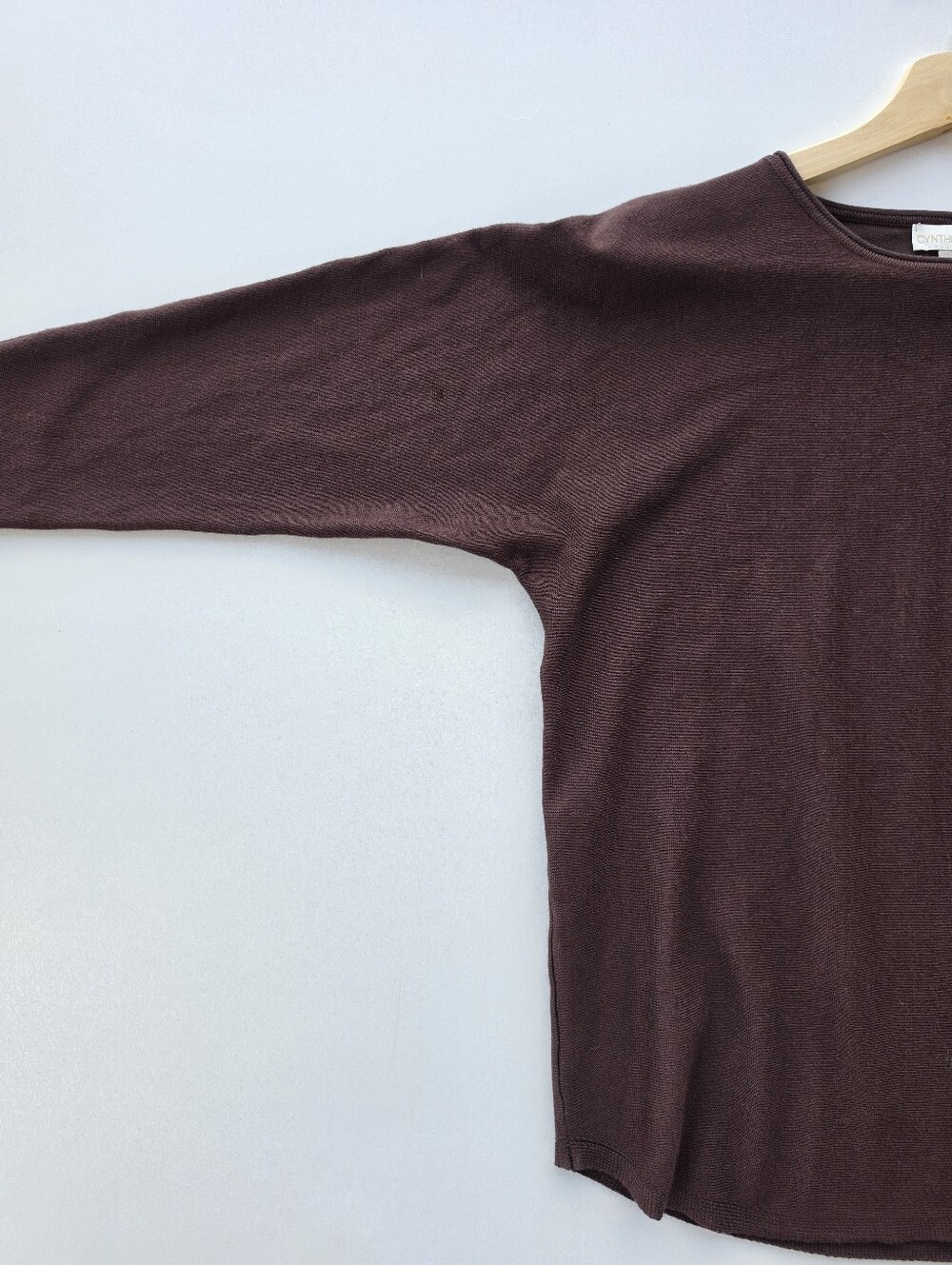 Cynthia Rowley Chocolate Brown Batwing Sleeve Knit Top - Picture 2 of 5
